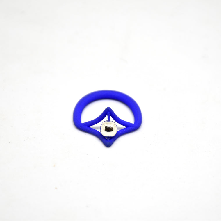 Petal Simple Ring in Blue