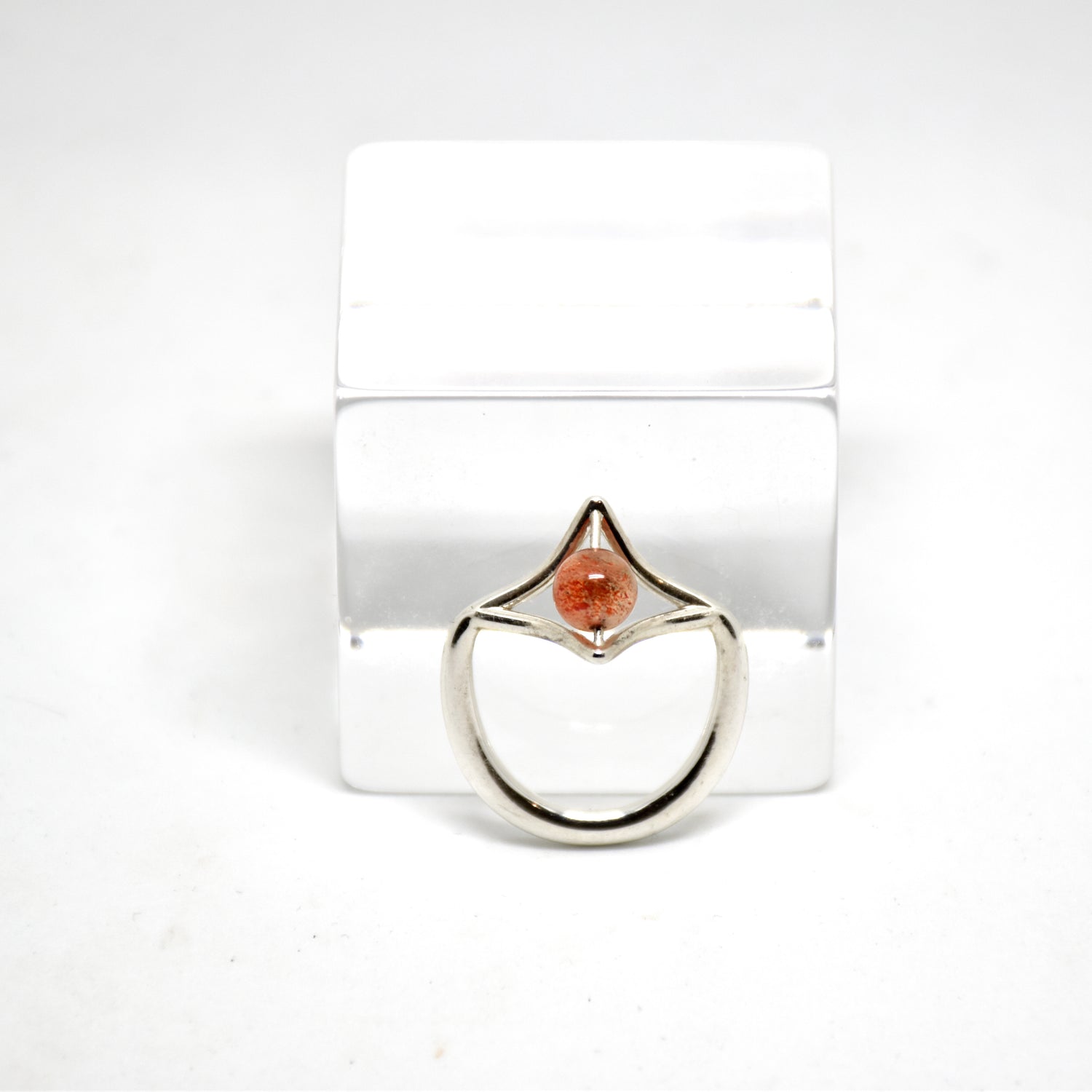 Petal Sterling Silver Ring with Sunstone