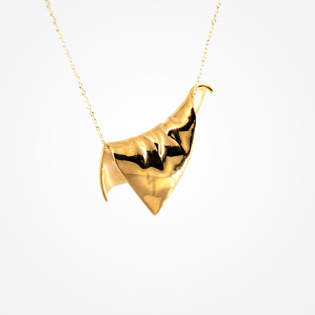 Triangle Plié Pendant Plated in 18K Gold
