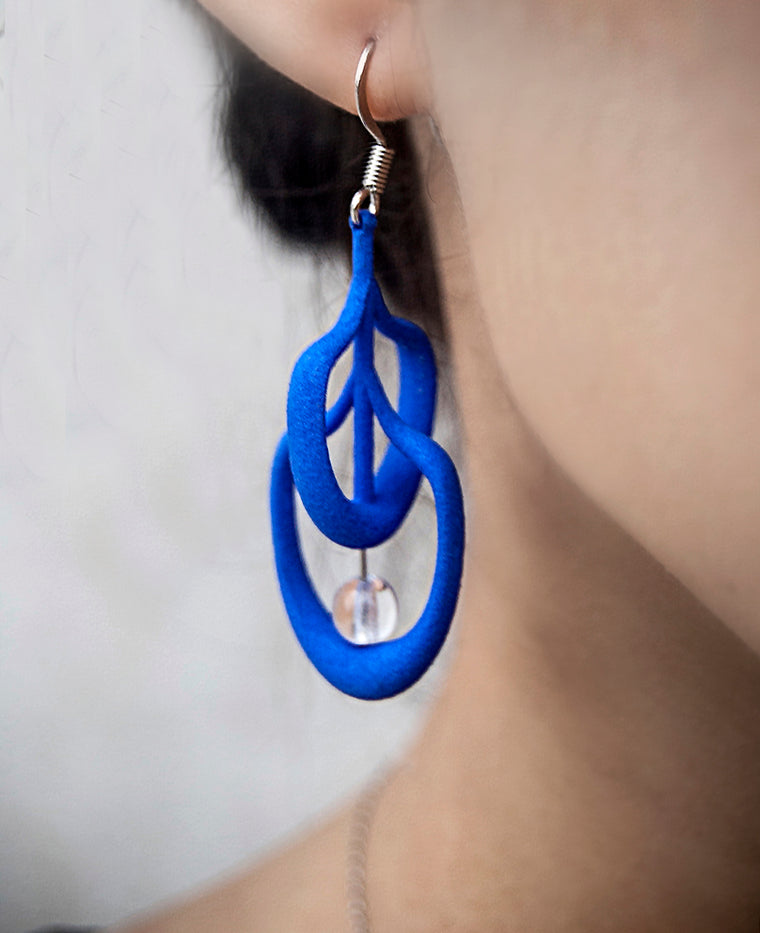 Petal Earrings in Blue