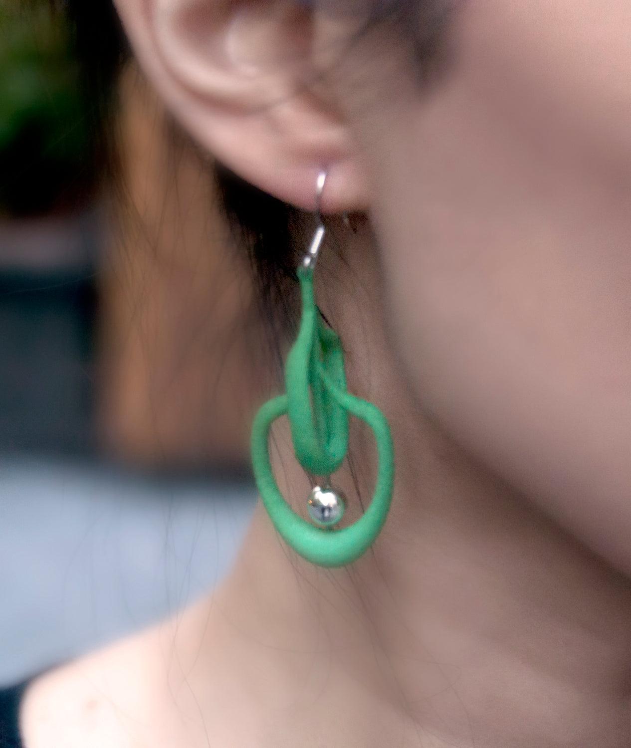 Petal Earrings in Green