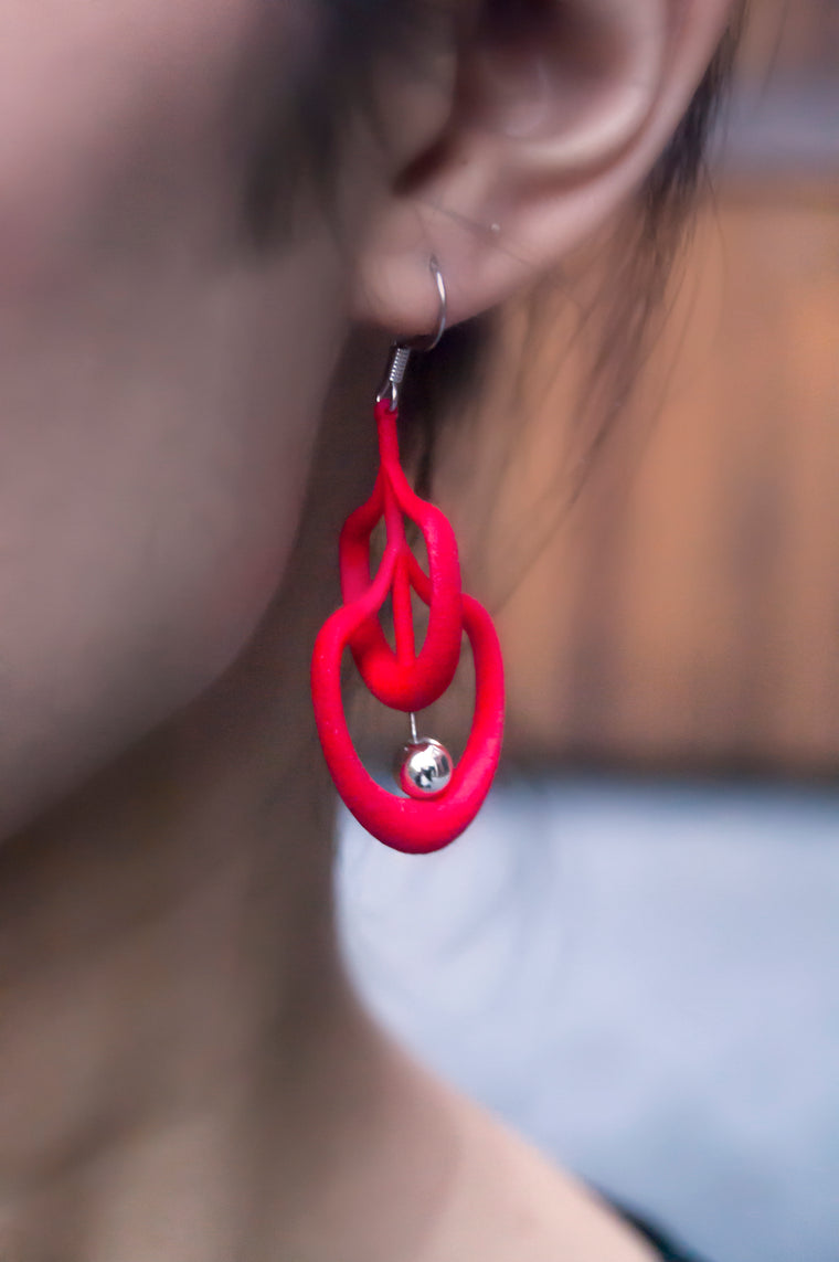 Petal Earrings in Red