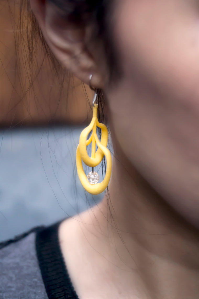 Petal Earrings in Yellow